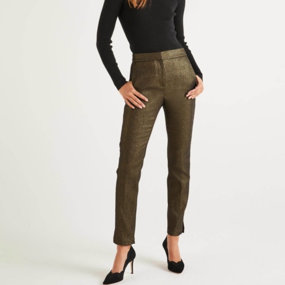 Boden Pants - NWT Boden Belgravia Ankle Pants Gold Metallic 6